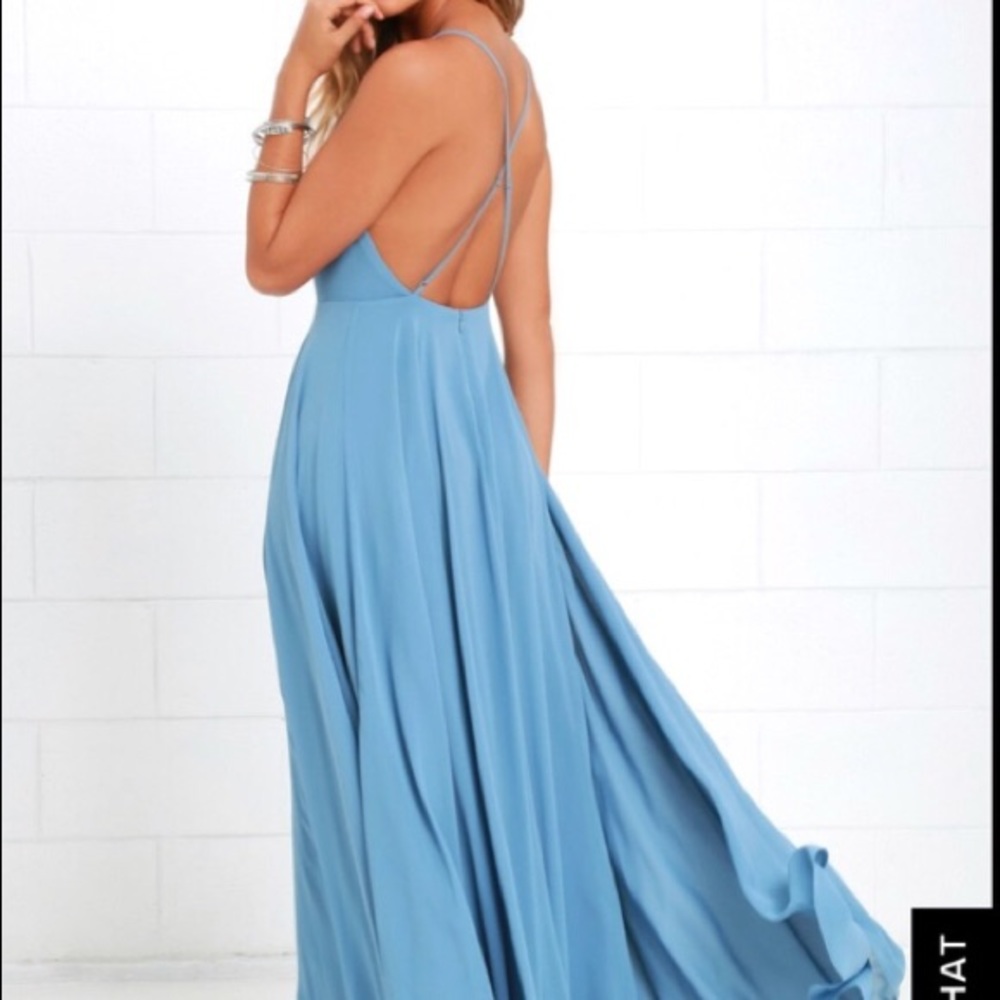 Light blue gown